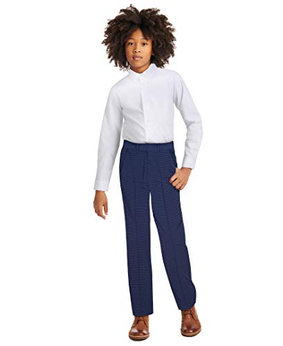 Boys' Big Long Sleeve Slim Fit Dress Shirt, Style with Buttoned Cuffs & Shirttail Hem