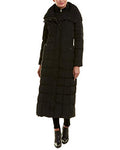 Cole Haan Women's Taffeta Quilted Long Down Coat, Black, XS