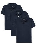boys Short Sleeve Pique School Uniform Polo Shirt, Nautico, Medium US