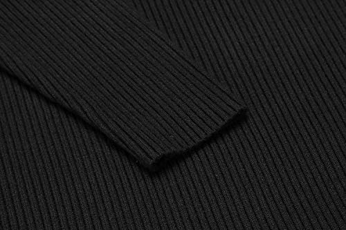 COOFANDY Mens Ribbed Slim Fit Knitted Pullover Turtleneck Sweater (Small, Black)