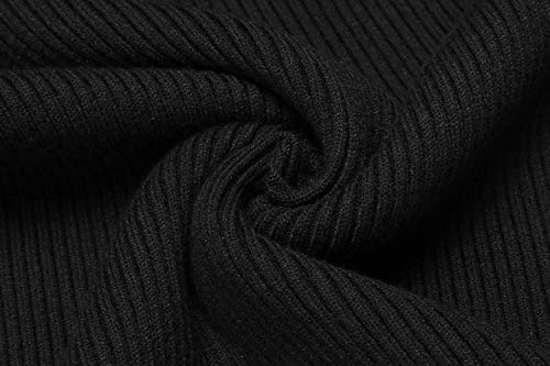 COOFANDY Mens Ribbed Slim Fit Knitted Pullover Turtleneck Sweater (Small, Black)