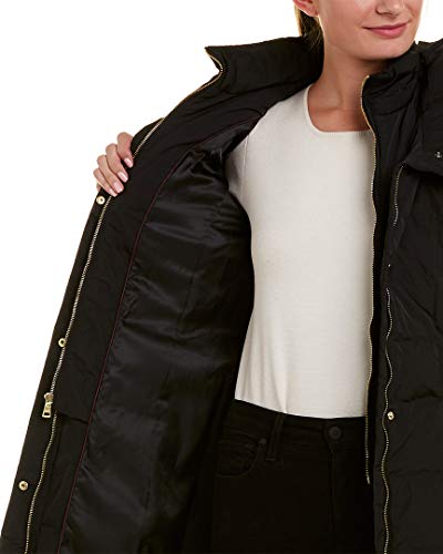 Cole Haan Women's Taffeta Quilted Long Down Coat, Black, XS