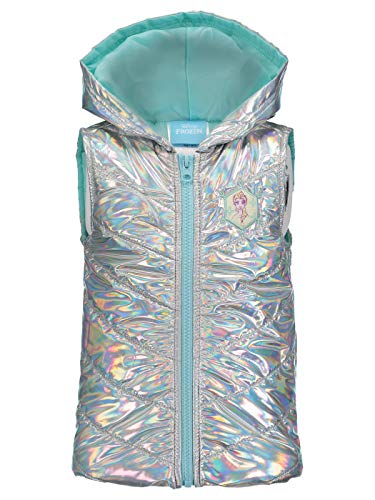 Disney Frozen Elsa Toddler Girls 3 Piece Outfit Set: Vest T-Shirt Legging Aqua/Grey 5T