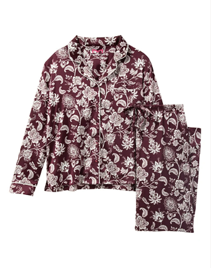 Cranberry Crossing Notch Collar Pajama Set